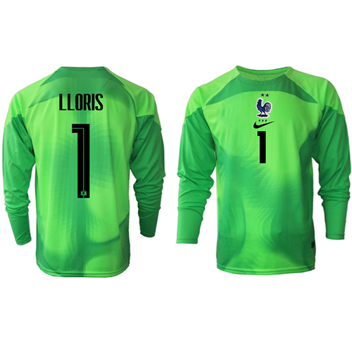 Billige Frankrig Hugo Lloris #1 Målmand Udebane Fodboldtrøjer VM 2022 Langærmet